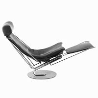 Contemporary chaise longue INTERDANEleatherstainless steelrocker