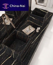 Countertop washbasin Marbleporcelain stonewaredoublewithout hole