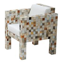 Contemporary armchair 3890-4 textilein reclaimed material