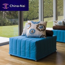Contemporary pouf Chickfabricsquarewith removable cushion