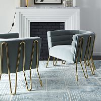 Contemporary club chair MAXIMEvelvetpolished brass