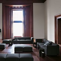 Modular sofa QUADROcontemporaryfabricbrown