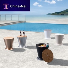 Teak ice bucket ICOOaluminum
