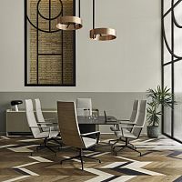 Contemporary chair CAPRIindoorwalnutaluminum