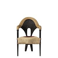 Contemporary chair LIBAindoorrattansolid wood base