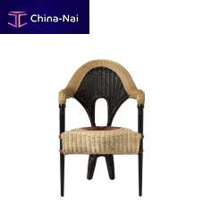 Contemporary chair LIBAindoorrattansolid wood base