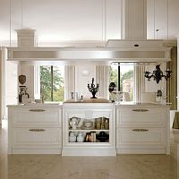 Oak countertop Pienza Contemporarykitchenwhitesquare edge
