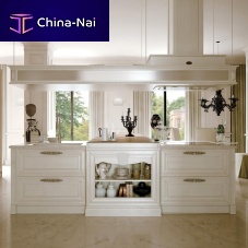 Oak countertop Pienza Contemporarykitchenwhitesquare edge