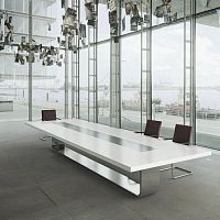Contemporary conference table S 8000beechstainless steelsteel base