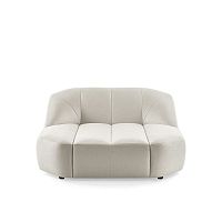 Contemporary chaise longue Cloud fabricleatherwooden