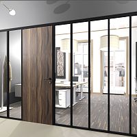 Modular partition BORALEglassaluminumfor offices