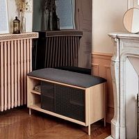 Contemporary bench GABIN oakMDFnatural oak