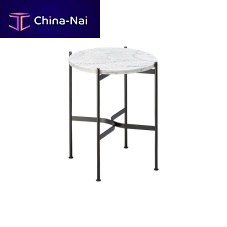 Contemporary side table JEANETTEmarbleterracottastainless steel base
