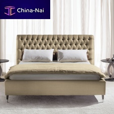 Double bed EMMAcontemporaryupholsteredwith upholstered headboard
