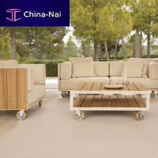 Contemporary coffee table VINEYARD woodenaluminum basesquare