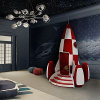 Original design armchair ROCKY ROCKETvelvetfiberglasschild's