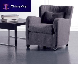 Contemporary armchair MICROMILLAfabricon casters