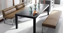 Contemporary upholstered bench MENUleatherwith backrestbeige