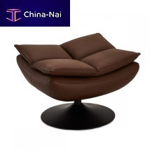 Contemporary footrest MIAMI leathermetal