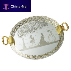 Gold serving tray ELISABETTA Murano glasshome
