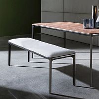 Contemporary bench SLIM PANCAwoodenfabricleather