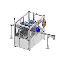 Automatic labeling machine for bottlessidefor the food industry