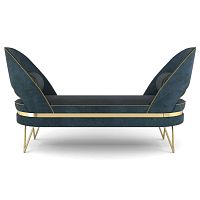 Contemporary upholstered bench Borealvelvetcopper basegreen