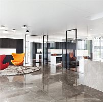 Fixed partition GEMINO INTEGRATEDaluminumglazedfor offices