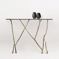 Organic design sideboard table BRANCHEglassbrassbronze