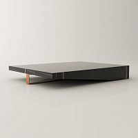 Contemporary coffee table RUNAmarblelacquered metal steel basemarble base