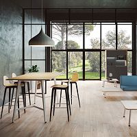 Contemporary high bar table ORGANOVAmelaminemetal basecommercial