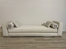 Contemporary upholstered bench Signaturefabricleatherpolished brass base
