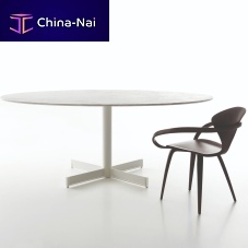 Contemporary table LEMMAmarblemetal baseround