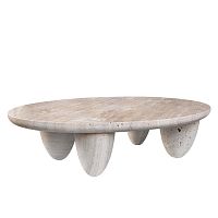 Marble coffee table LUNARYScontemporarystone baseoval