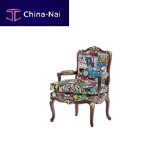 Traditional chair 5020PLindoorvelvetmahogany base