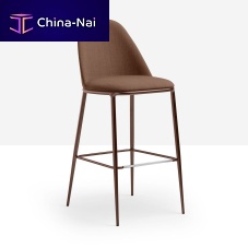 Contemporary bar chair Lea H76/H75indoorleathermetal base