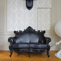 Louis XVI style sofa LOUIS fabricgraybrown