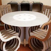 Original design dining table 7GIORNIglassmethacrylatecardboard base