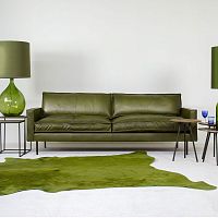 Contemporary sofa PPNO.1leathergreen
