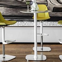 Contemporary high bar table RENDEZ-VOUSwoodenglassmarble