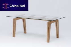 Contemporary table oakglassplywood base