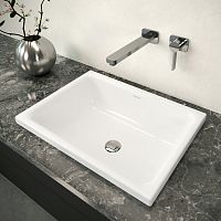 Semi-recessed washbasin CAYONO Senameled metalsteelcustom