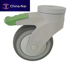 Medical trolley caster JDPDL234Awith brakepolyurethane