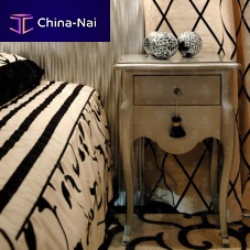 Classic bedside table BROCELIANDEsolid woodbeechglass