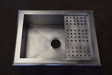 Single-bowl kitchen sink EVIER NUMRO 1with drainboardstainless steelovermount