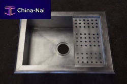 Single-bowl kitchen sink EVIER NUMRO 1with drainboardstainless steelovermount