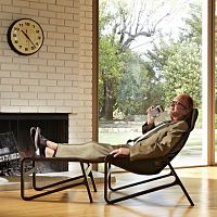 Contemporary lounge chair TOROleatherbeechsolid wood