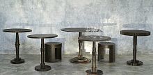 Industrial design pedestal table metalroundhome