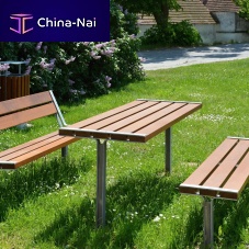 Contemporary table SADKOwoodengalvanised steel baserectangular