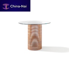 Contemporary high bar table ISOLAtempered glassmarblesolid wood base